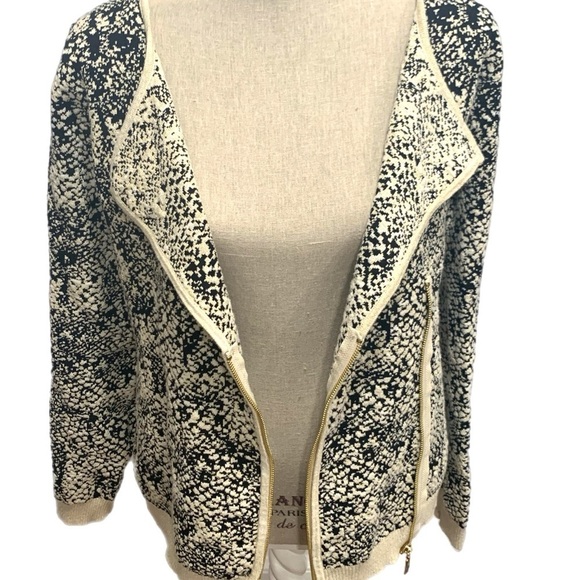 Belldini Women's animal print Sweater cardigan full zip jacket Sz: M - Picture 4 of 8